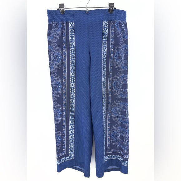 Vintage Cache Wide Leg Palazzo Pants Womens 12 Bandana Boho Western Indie Flowy - Picture 2 of 10